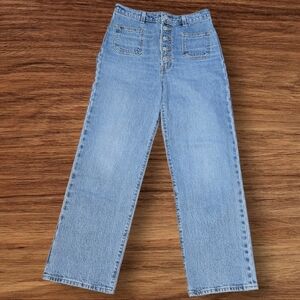 Levi's High Rise Straigh Ankle Button Fly Blue Women's Denim Jeans